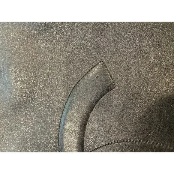 CHANEL 1994 VINTAGE BLACK 24K GOLD CHUNKY CHAIN CLASSIC CC LEATHER TOTE BAG - Picture 11 of 16